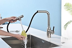 Смеситель для кухни Paulmark Viper Vi213105-BS брашированная сталь купить в интернет-магазине сантехники Sanbest