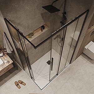 Душевой уголок Grossman Galaxy 300.K33.01.9070.42.00 90x70 стекло прозрачное/профиль графит сатин купить в интернет-магазине Sanbest