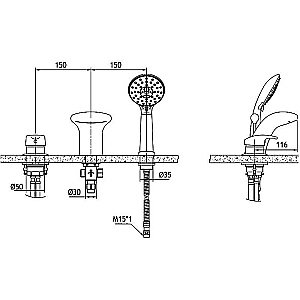 Смеситель для ванны Bravat Cobra F5140197BM-1-RUS купить в интернет-магазине сантехники Sanbest