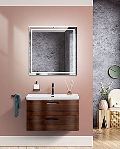 Тумба с раковиной BelBagno DUE-800-2C-SO-NOCE-P Noce для ванной в интернет-магазине Sanbest