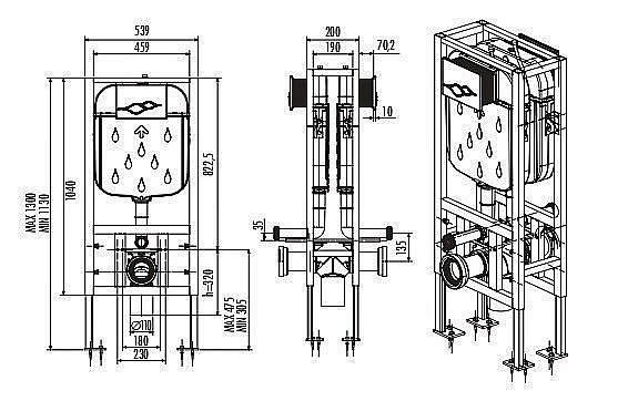 Инсталляция для подвесного унитаза CREAVIT GR5005 купить в интернет-магазине сантехники Sanbest
