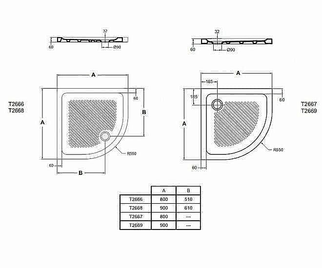 Душевой поддон Ideal Standard Connect T266601 80x80 купить в интернет-магазине Sanbest
