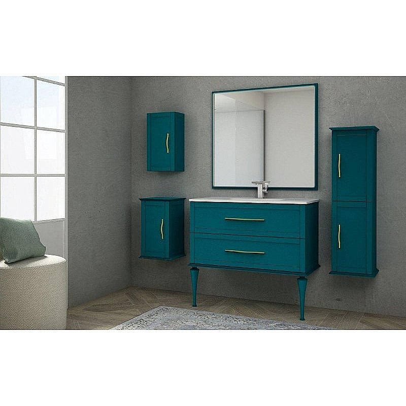 Зеркало Cezares New Classico TIFFANY 45045 90x73 Blu Petrolio голубой в ванную от интернет-магазине сантехники Sanbest