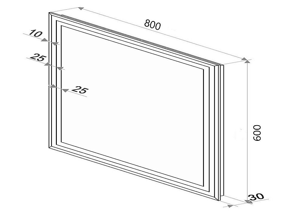 Зеркало Континент Торрес Люкс ЗЛП158 80x60 в ванную от интернет-магазине сантехники Sanbest