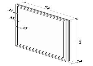 Зеркало Континент Торрес Люкс ЗЛП158 80x60 в ванную от интернет-магазине сантехники Sanbest
