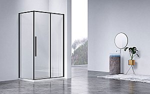 Душевой уголок Vincea SLIM-N VSR-4SN8011CLB 110x80 стекло прозрачное/профиль черный купить в интернет-магазине Sanbest