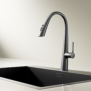 Смеситель для кухни Vincea VKF-176GM вороненая сталь купить в интернет-магазине сантехники Sanbest