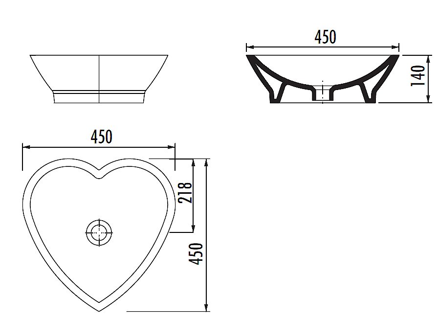 Раковина Creavit Love 45 TP149.40000 45 черная купить в интернет-магазине Sanbest