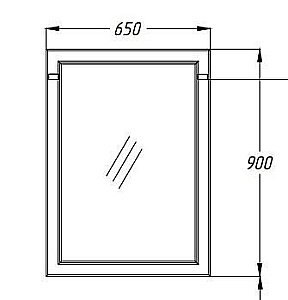 Зеркало Опадирис Омега 65 слоновая кость в ванную от интернет-магазине сантехники Sanbest
