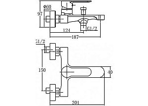 Смеситель для ванны с душем Aquanet Passion AF300-20С купить в интернет-магазине сантехники Sanbest