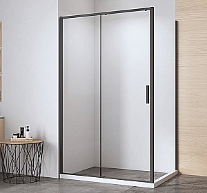 Душевой уголок Aquanet Pleasure Evo 140х80 AE65-140x80-BT стекло прозрачное/профиль черный купить в интернет-магазине Sanbest