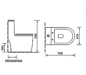 Унитаз моноблок SantiLine SL-5019MB безободковый, с крышкой микролифт, черный матовый купить в интернет-магазине Sanbest