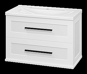 Тумба с раковиной Misty Модерн - 80 П-Мод09080-011Пр белая для ванной в интернет-магазине Sanbest