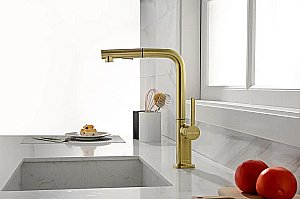 Смеситель для кухни Paulmark Neo Ne214419-LG  светлое золото купить в интернет-магазине сантехники Sanbest