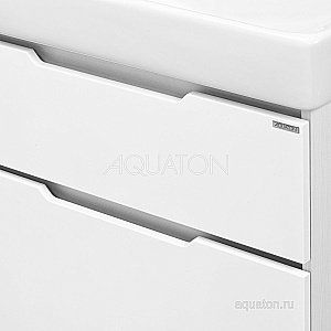 Тумба с раковиной Акватон Дакота 80 белый глянцевый/выбеленное дерево для ванной в интернет-магазине Sanbest