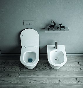 Унитаз Boheme Bianca 963-SET-W безободковый, с крышкой микролифт, белый глянцевый купить в интернет-магазине Sanbest