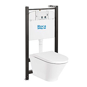 Унитаз подвесной Roca The Gap 893105000 безободковый, с инсталляцией, с крышкой микролифт купить в интернет-магазине Sanbest