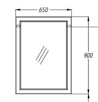 Зеркало Опадирис Омега 65 слоновая кость в ванную от интернет-магазине сантехники Sanbest