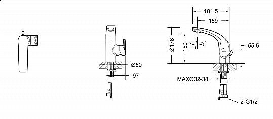 Смеситель для раковины Bravat Nizza F1353387CP-RUS купить в интернет-магазине сантехники Sanbest