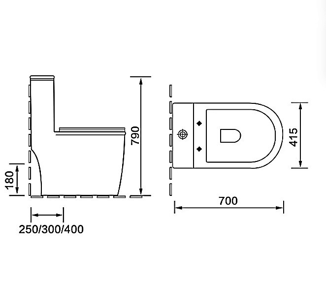 Унитаз моноблок SantiLine SL-5019MB безободковый, с крышкой микролифт, черный матовый купить в интернет-магазине Sanbest