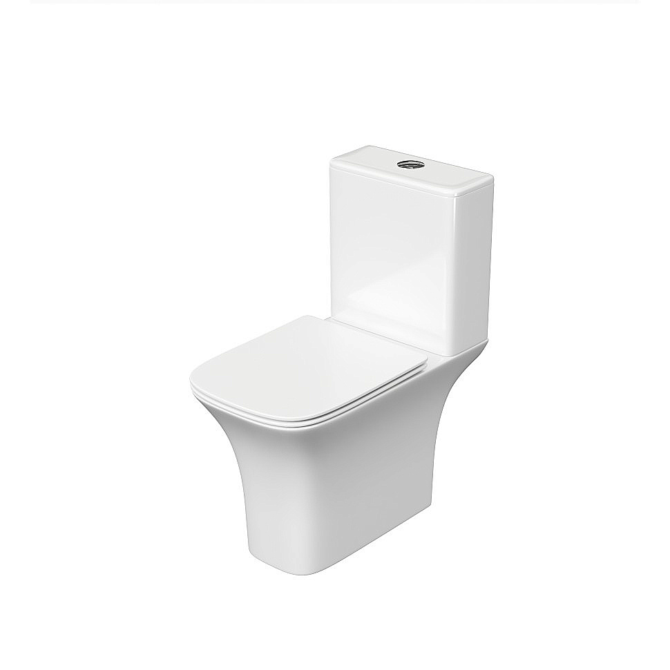 Унитаз CeramaLux TR1215A безободковый, с бачком, с крышкой микролифт, белый купить в интернет-магазине Sanbest