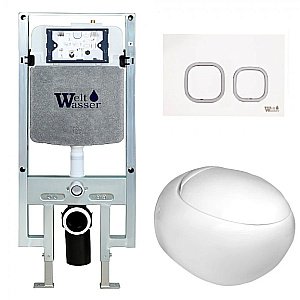 Унитаз с инсталляцией WeltWasser AMBERG 497 ST + JECKENBACH 004 GL-WT + AMBERG RD-WT купить в интернет-магазине Sanbest