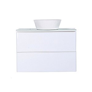 Тумба с раковиной Orange Otto Ot-75TuGLASS+B08-360W 75 белая для ванной в интернет-магазине Sanbest