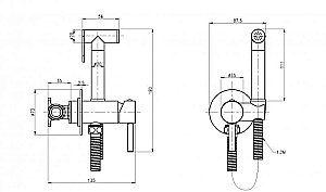 Гигиенический душ Cezares CZR-SET-DA1-ID2-FMM120-NOP купить в интернет-магазине сантехники Sanbest