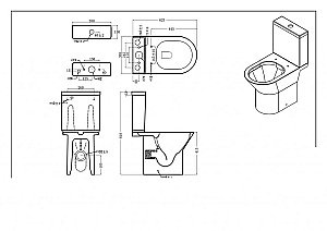 Унитаз-компакт Bravat Cena CX21206UW безободковый, с бачком, с крышкой микролифт купить в интернет-магазине Sanbest