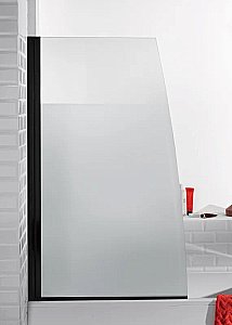 Шторка для ванны Jacob Delafon SERENITY E4933-BL 80 черный матовый профиль/прозрачно-матовое стекло купить в интернет-магазине Sanbest