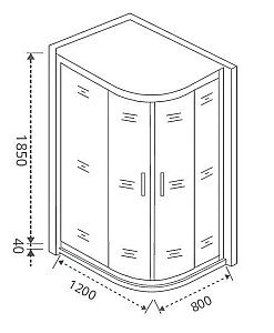 Душевой уголок Good door LATTE R 120x80 матовый купить в интернет-магазине Sanbest