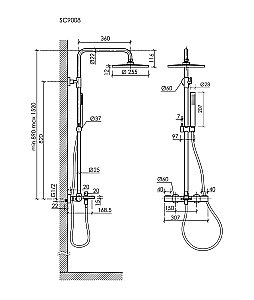 Душевая система Sancos Etna SC9008MB черный матовый купить в интернет-магазине сантехники Sanbest
