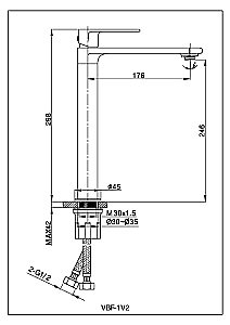 Смеситель для раковины Vincea Vogue VBF-1V2BG брашированное золото купить в интернет-магазине сантехники Sanbest