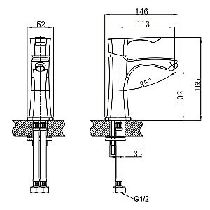 Смеситель для раковины Kaiser Boss 51011 купить в интернет-магазине сантехники Sanbest