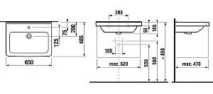 Раковина подвесная Jika Cubito 65 купить в интернет-магазине Sanbest