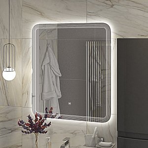 Зеркало с LED подстветкой Cezares DUET CZR-SPC-LED-TCH 70x80 в ванную от интернет-магазине сантехники Sanbest