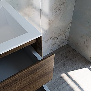 Тумба с раковиной Vincea Luka 60 VMC-2L600CO/VCB-13600W тёмный дуб/раковина белая для ванной в интернет-магазине Sanbest