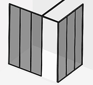 Душевое ограждение Jacob Delafon Nouvelle Vague 120 боковая стенка 120 тонированое/черный купить в интернет-магазине Sanbest