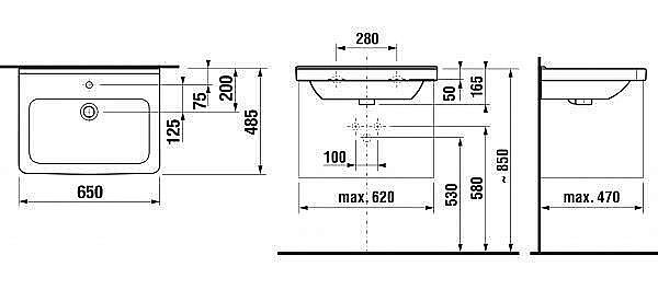 Раковина подвесная Jika Cubito 65 купить в интернет-магазине Sanbest