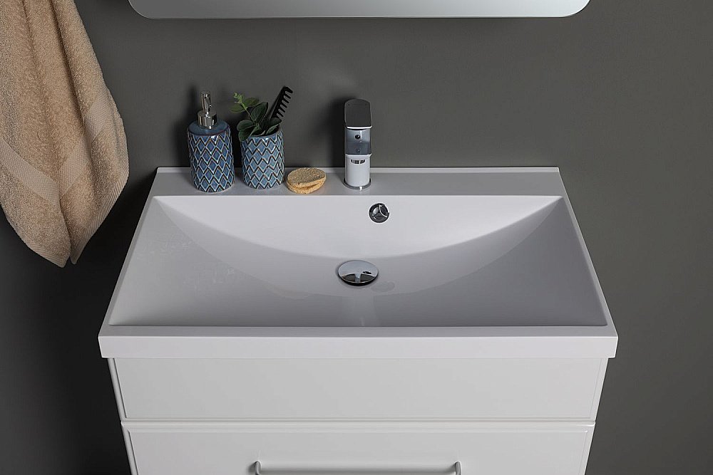 Тумба с раковиной Aquanet Лукка 302396 60 белый для ванной в интернет-магазине Sanbest