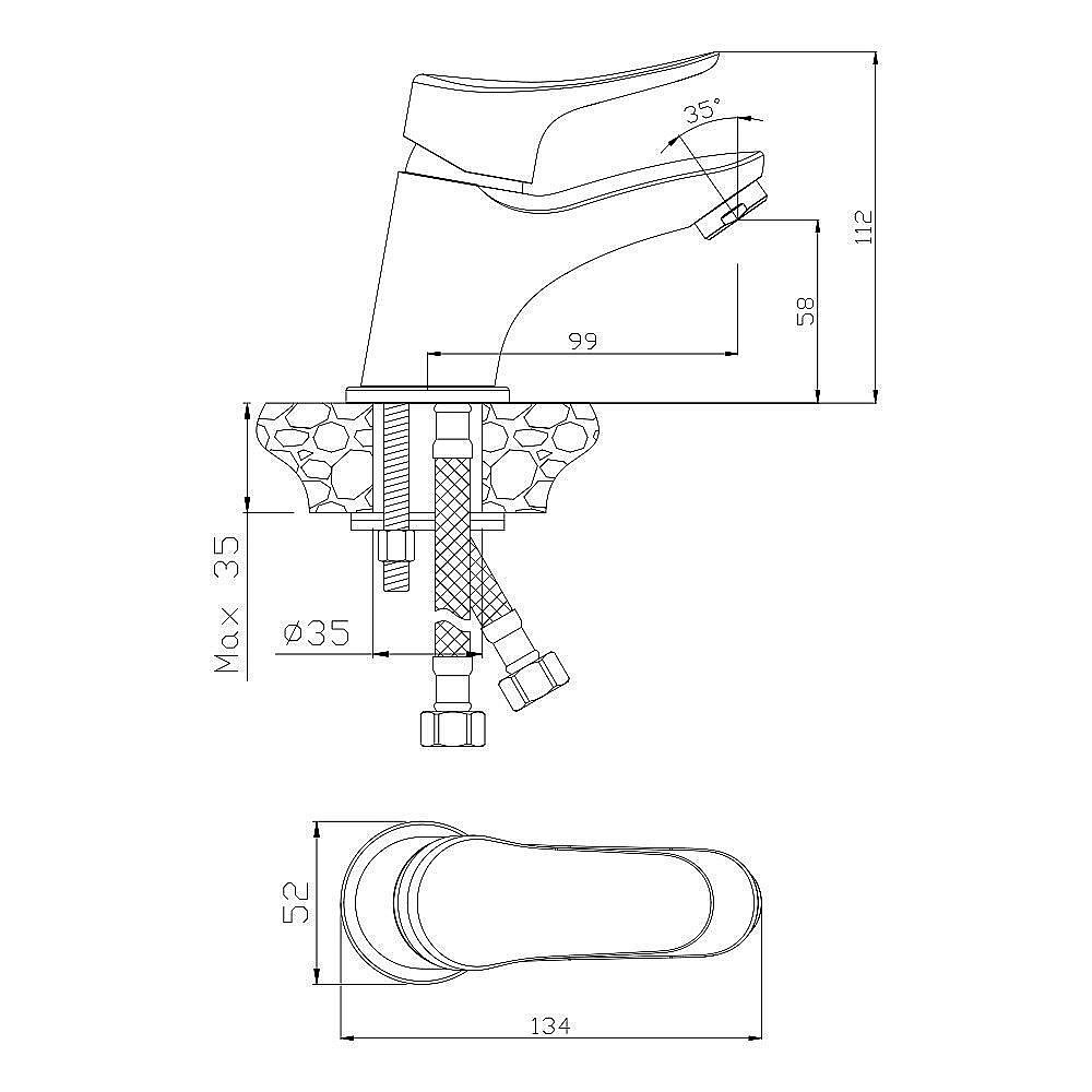 Смеситель для раковины Olive's Arriba 09100AR купить в интернет-магазине сантехники Sanbest
