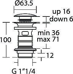 Донный клапан Ideal Standard Multisuite E1482XG купить в интернет-магазине сантехники Sanbest