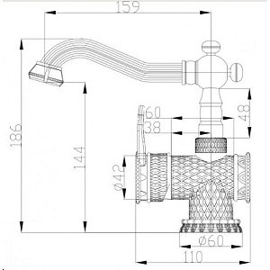 Смеситель для раковины ZORG Antic A 413U-BR купить в интернет-магазине сантехники Sanbest