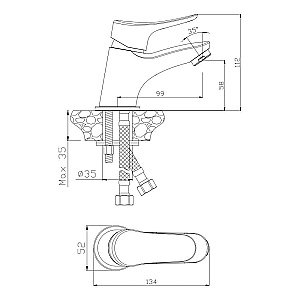 Смеситель для раковины Olive's Arriba 09100AR купить в интернет-магазине сантехники Sanbest