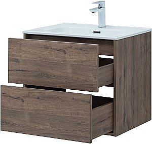 Тумба с раковиной Aquanet Lino 287541 60 (Flat) дуб веллингтон для ванной в интернет-магазине Sanbest