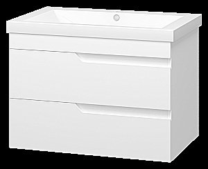 Тумба с раковиной Misty Софт - 75 П-Соф-01075-011П2Я белая для ванной в интернет-магазине Sanbest