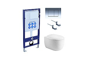 Унитаз Aquatek Альтаир SET AQUATEK АЛЬТАИР cm-010 4в1 с инсталляцией и кнопкой хром глянцевый, с крышкой микролифт, безободковый купить в интернет-магазине Sanbest