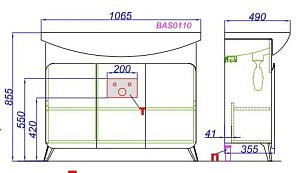 Мебель для ванной Aqwella Basic 105 дуб золотой для ванной в интернет-магазине Sanbest