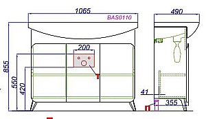 Тумба с раковиной Aqwella Basic 105 дуб золотой для ванной в интернет-магазине Sanbest