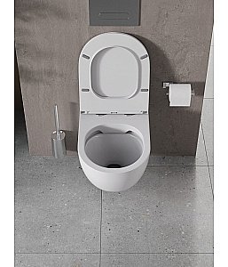 Унитаз подвесной Agger AT03100 белый, с крышкой микролифт, безободковый купить в интернет-магазине Sanbest